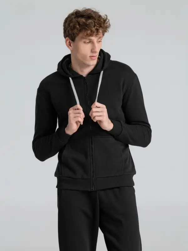 Толстовка на молнии с капюшоном Unit Siverga Heavy черная, размер S Толстовка на молнии с капюшоном Unit Siverga Heavy черная, размер S