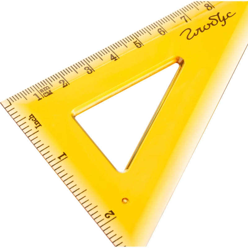 Треугольник пластиковый 12 см. катет 30 градусов (оранжевый) , ТК12