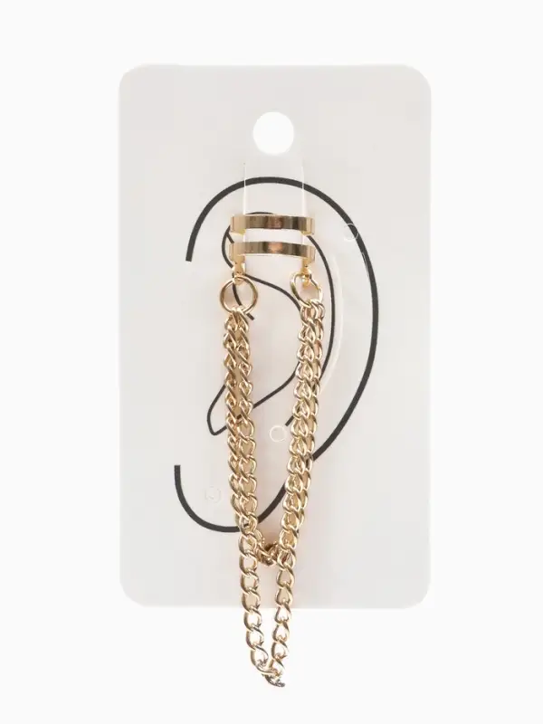 Серьга кафф &laquo;Цепочки&raquo;, цвет золото