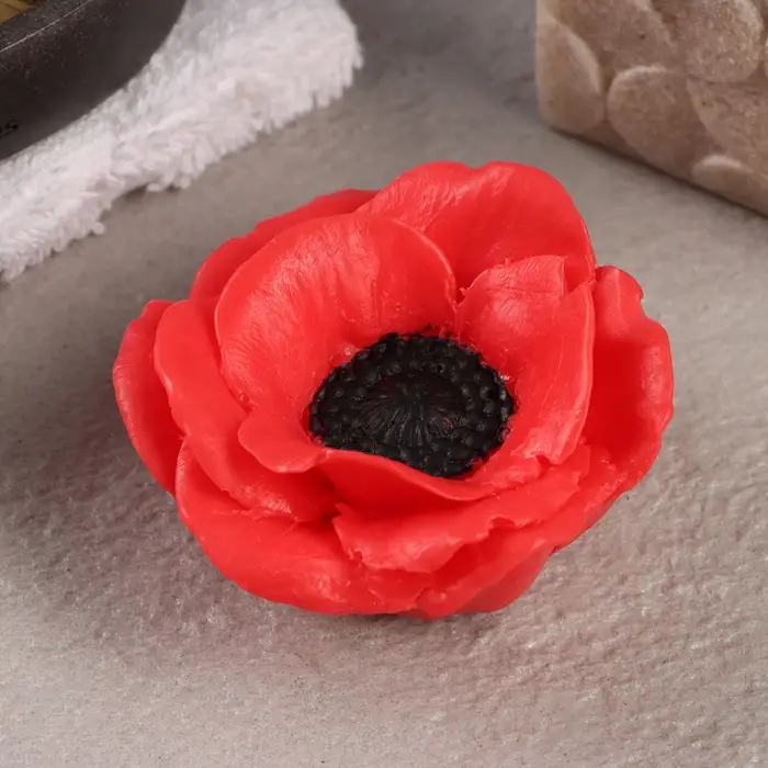 Фигурное мыло "Мак" розовый, 50гр