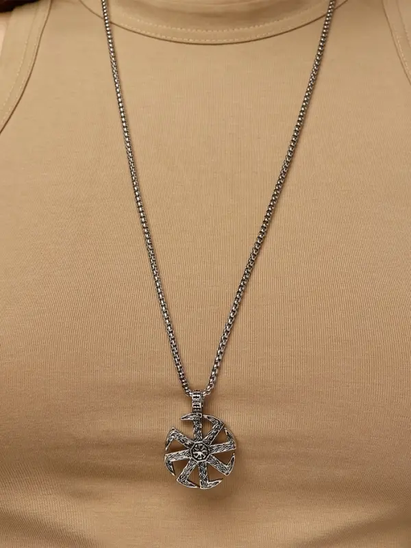 Кулон унисекс &laquo;Светоч&raquo;, цвет чернёное серебро, 60 см