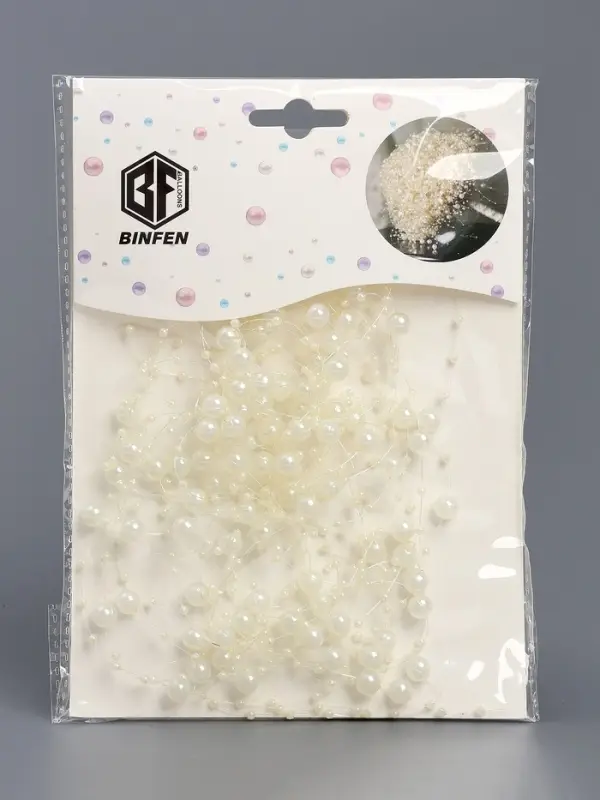 Гирлянда для декора из бусин, айвори - крем Гирлянда для декора из бусин, айвори - крем