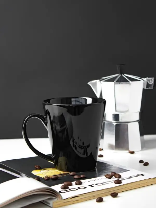 Кружка керамическая Доляна Coffee break, 370 мл, чёрный