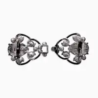 Зажим для кардигана "Ажур", винтаж, цвет серый в сером Зажим для кардигана "Ажур", винтаж, цвет серый в сером