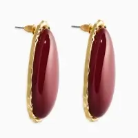 Серьги "Винтаж", капля, цвет бордовый в золоте