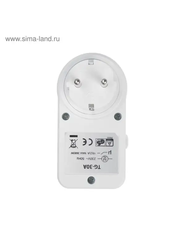 Таймер розеточный механический Luazon Lighting, 16 A, интервал 30 минут, 220 В, суточный