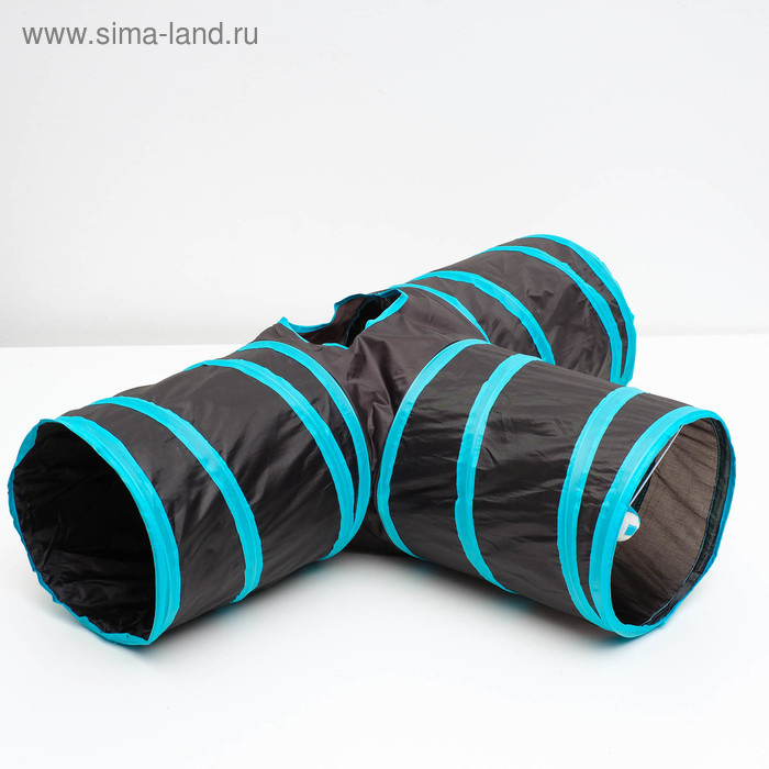 Туннель для кошек шуршащий  Туннель для кошек шуршащий "Тройник", 80 см, диаметр трубы 25 см, микс цветов