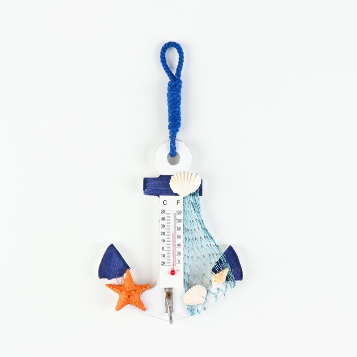 Якорь интерьерный с термометром 12,5*9*2см, микс Якорь интерьерный с термометром 12,5*9*2см, микс