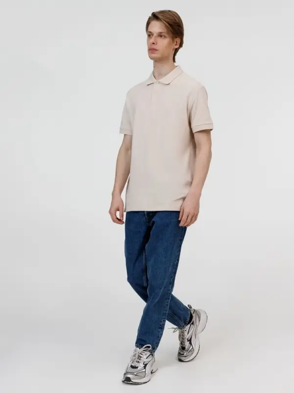 Рубашка поло унисекс Pacific, бежевая (льняная), размер M