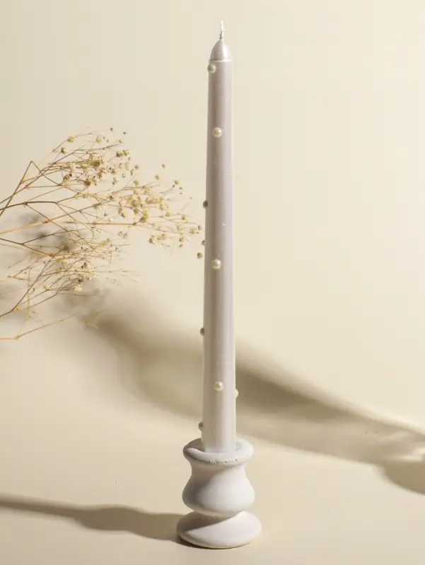 Набор свечей античных, 2,3х25 см, 2 шт Набор свечей античных, 2,3х25 см, 2 шт "Белый жемчуг" 7,6х28х2,3 см