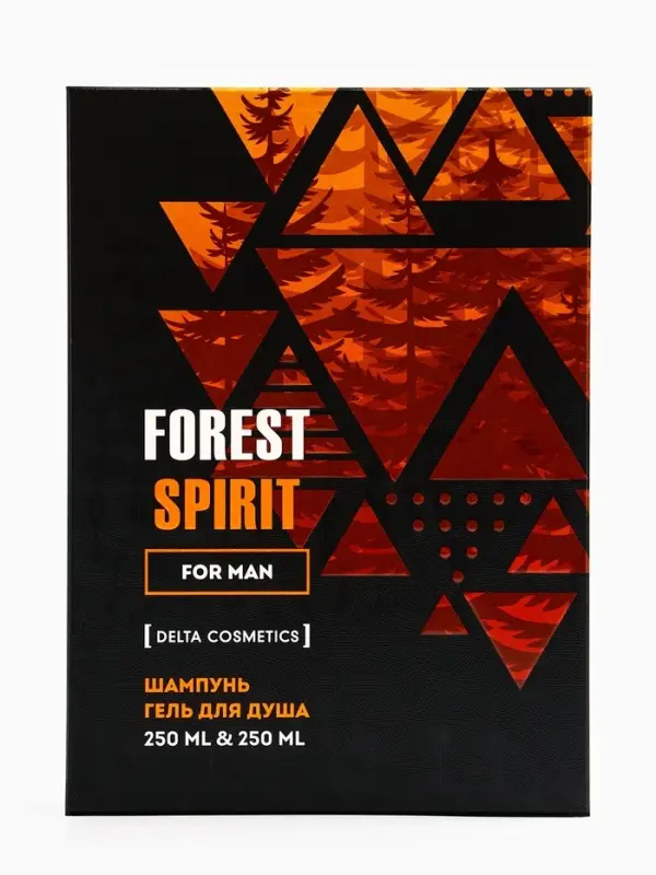 Подарочный набор мужской FOREST SPIRIT: гель для душа 250 мл + шампунь 250 мл