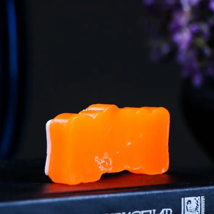 Фигурное мыло "С днём варенья" белое на оранжевом, 45гр