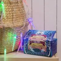 Гирлянда &laquo;Нить&raquo; 5 м с насадками &laquo;Сосульки граненые&raquo;, IP20, прозрачная нить, 20 LED, свечение мульти (RG/RB), мигание, 220 В