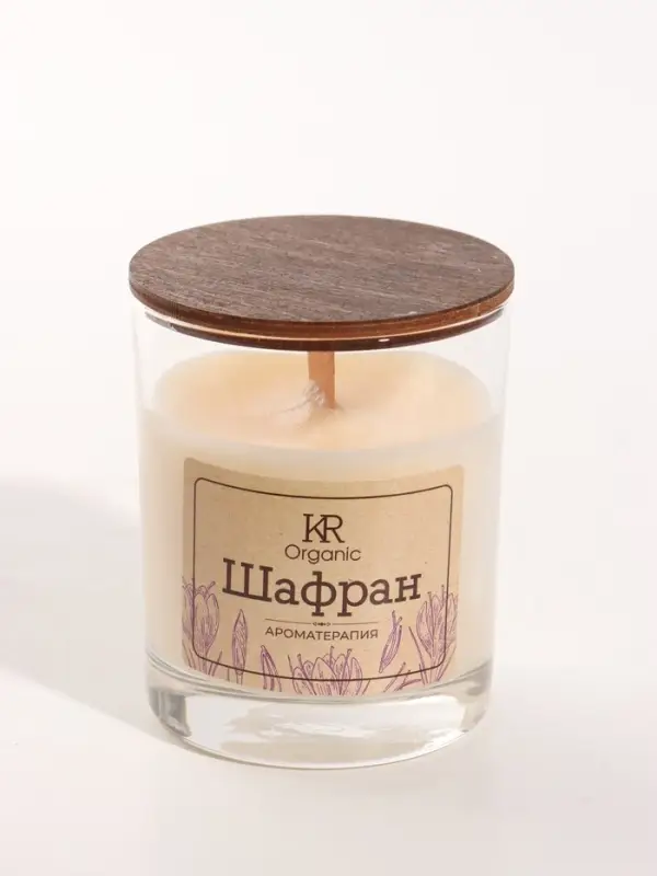 Свеча ароматическая в стекле ORGANIC, 190 мл, соевый воск, шафран