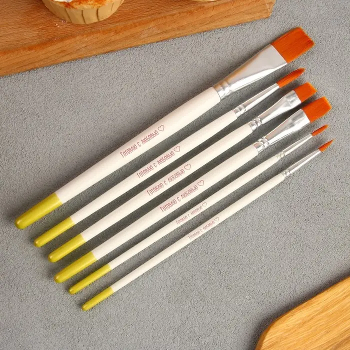 Набор кондитерских кистей «Готовлю с любовью», 6 шт Набор кондитерских кистей «Готовлю с любовью», 6 шт