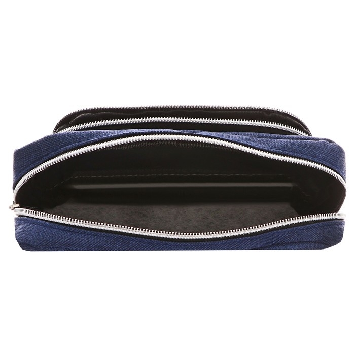 Пенал мягкий 2 отделения, 100 х 210 х 65 мм, объёмный, Calligrata, джинс Пенал мягкий 2 отделения, 100 х 210 х 65 мм, объёмный, Calligrata, джинс