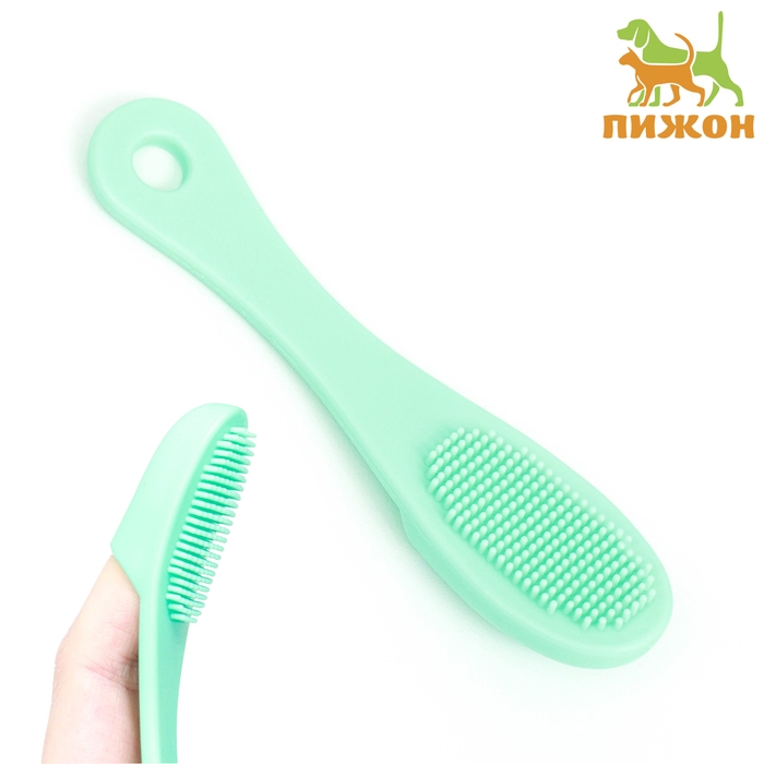 Зубная щетка для собак на палец, силиконовая, 14 см, голубая Зубная щетка для собак на палец, силиконовая, 14 см, голубая