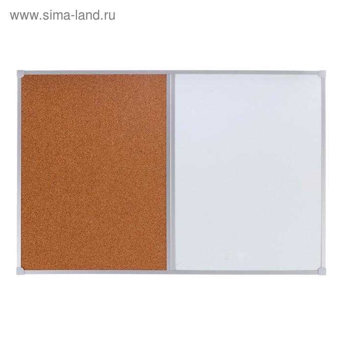 Доска комбинированная 60х90 см, магнитно-маркерная/пробковая, Calligrata СТАНДАРТ, в алюминиевой рамке Доска комбинированная 60х90 см, магнитно-маркерная/пробковая, Calligrata СТАНДАРТ, в алюминиевой рамке
