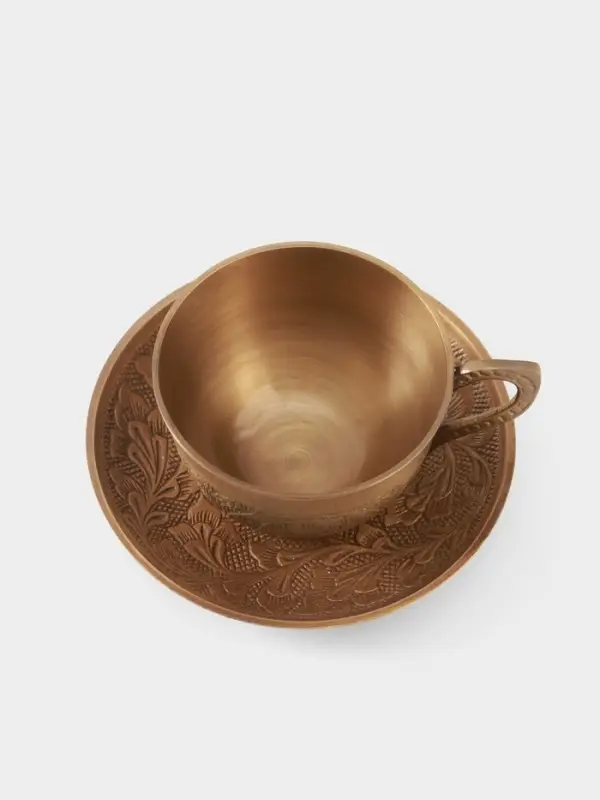 Чайная пара &laquo;Антик&raquo;, 12&times;11.5&times;6 см, латунь