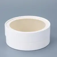 Коробка подарочная круглая с окном, завальцованная, белая, 15&times;6 см