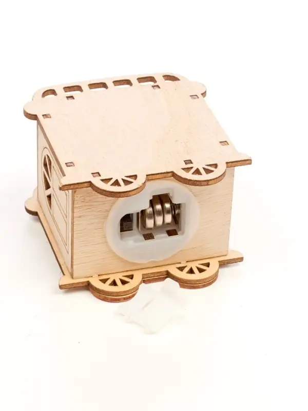 Ёлочная игрушка &laquo;Вагончик&raquo; 7.5&times;7 см, подвеска, от батареек AG10&times;3, свечение тёплое белое