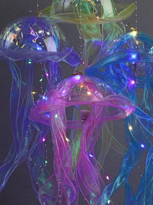 Набор светящихся медуз 4 шт ночник LED RGB 3хAG13 20х20х50 см Набор светящихся медуз 4 шт ночник LED RGB 3хAG13 20х20х50 см