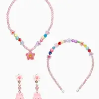 Комплект детский «Выбражулька» 3 предмета, клипсы, бусы, ободок, крлики, цветной