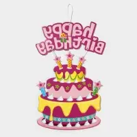 Украшение подвеска &laquo;С Днём Рождения&raquo;, 42&times;26 см, розовое