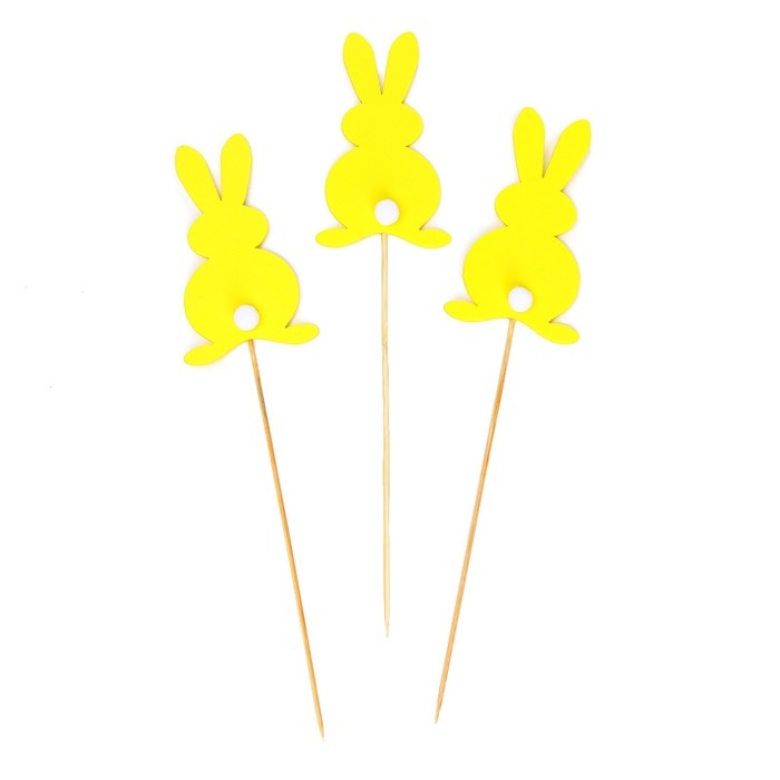 Топпер для торта «Зайка», 3 шт., МИКС Топпер для торта «Зайка», 3 шт., МИКС