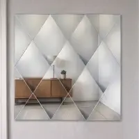 Зеркало настенное &laquo;Ромбы&raquo;, на клеевой основе, акриловое, 17 шт., 50&times;50 см