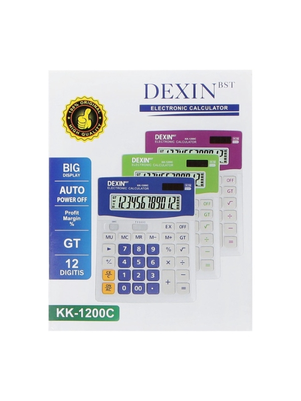 Калькулятор настольный 12-разрядный КК-1200C, белый/синий Калькулятор настольный 12-разрядный КК-1200C, белый/синий