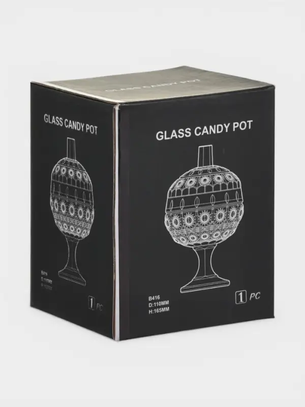 Сахарница, h=16.5 см, на ножке, стекло