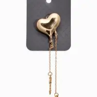 Брошь корейский стиль "Сердце" цвет золото