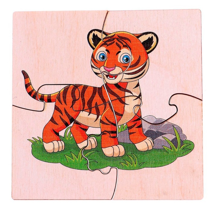 Фигурные пазлы из дерева «Дикие животные» 10 пазлов в наборе Фигурные пазлы из дерева «Дикие животные» 10 пазлов в наборе