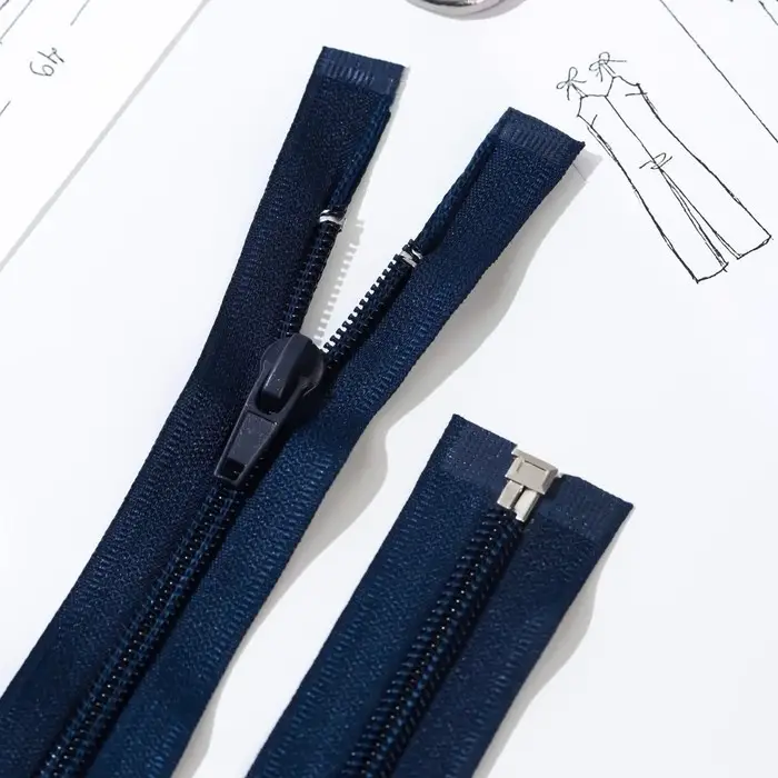 Молния «Спираль», №5, разъёмная, замок автомат, 80 см, тёмно-синяя