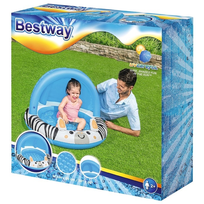 Бассейн надувной Bestway «Сафари» 52559, 97×66 см, с навесом, от 2 лет Бассейн надувной Bestway «Сафари» 52559, 97×66 см, с навесом, от 2 лет