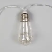 Гирлянда &laquo;Нить&raquo; 3 м с насадками &laquo;Лампа&raquo;, IP20, прозрачная нить, 80 LED, свечение тёплое белое, 8 режимов, 220 В