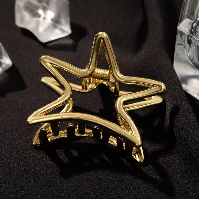 Краб для волос "Валери" звезда, 4,5 см, золото