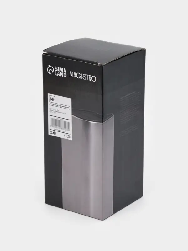 Подставка для ножей и ножниц Magistro &laquo;Металлик&raquo;, 10&times;10&times;23 см, серебристая