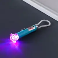 Фонарик-лазер брелок на карабине "Цветок" пастель МИКС 2,5х2,5х8 см