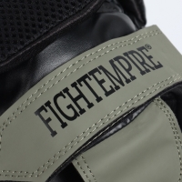 Лапы боксёрские изогнутые FIGHT EMPIRE, GEL-TECH, ПУ, чёрно-зелёные, пара