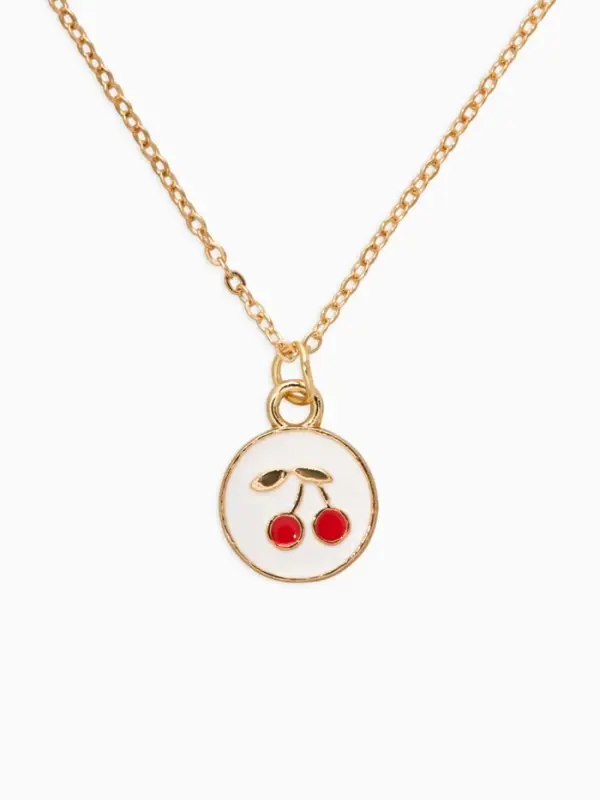 Набор детский &laquo;Выбражулька. Вишня&raquo;, 3 предмета: кулон, кольцо, серьги, белый, красный в золоте