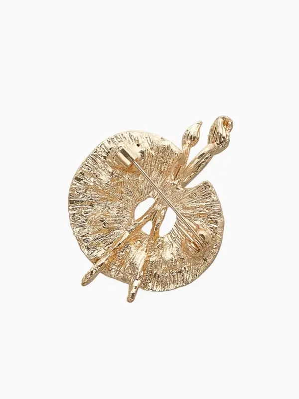 Брошь &laquo;Краски&raquo;, палитра, цветная в золоте