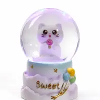 Снежный шар с подсветкой &laquo;Котёнок&raquo;, d=4.5 см, 3хLR41, 4.5&times;4.5&times;6.5 см, МИКС