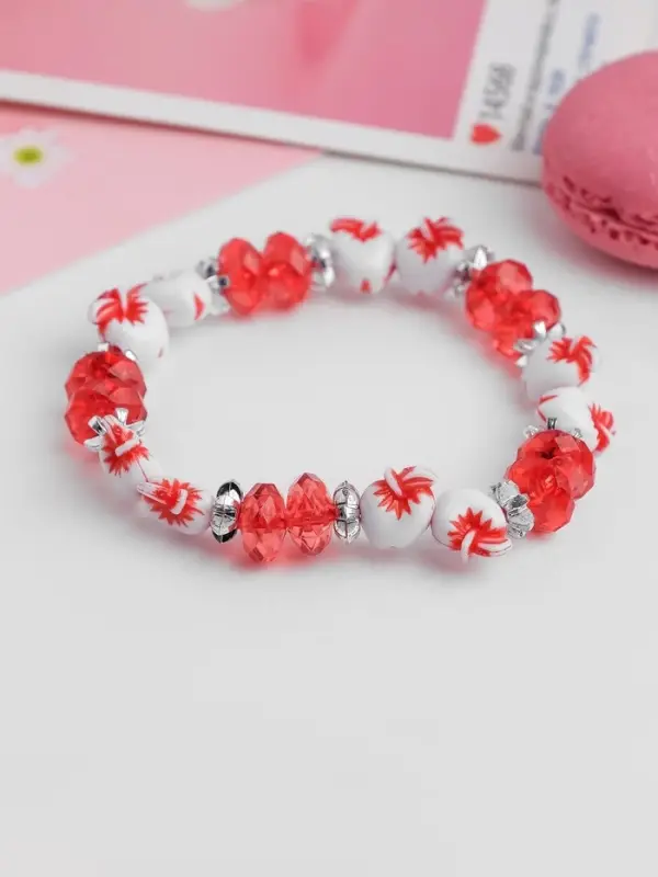 Браслет из бусин &laquo;Выбражулька. Яблочки&raquo;, d=6 см, красный