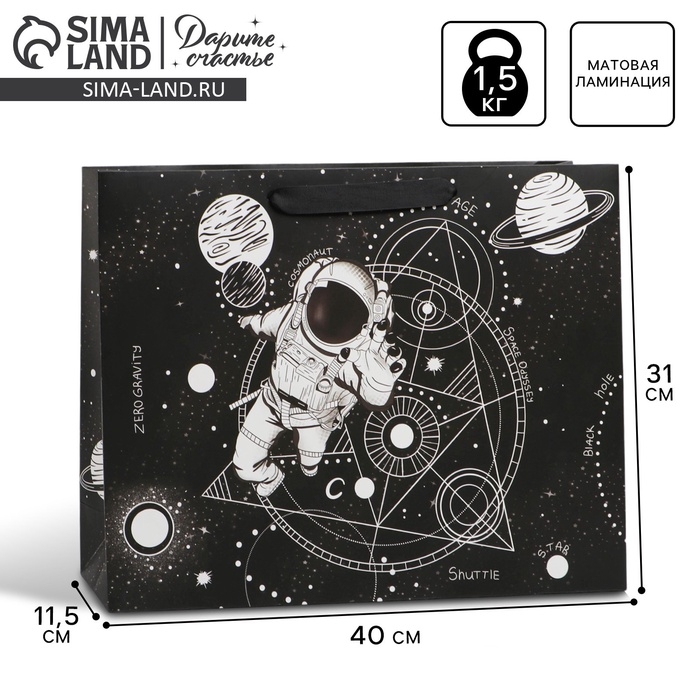 Пакет подарочный ламинированный горизонтальный, упаковка, «Galaxy», L 40 х 31 х 11,5 см