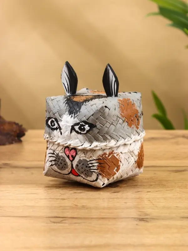 Корзинка &laquo;Кот&raquo;, 8&times;8&times;13 см, бамбук