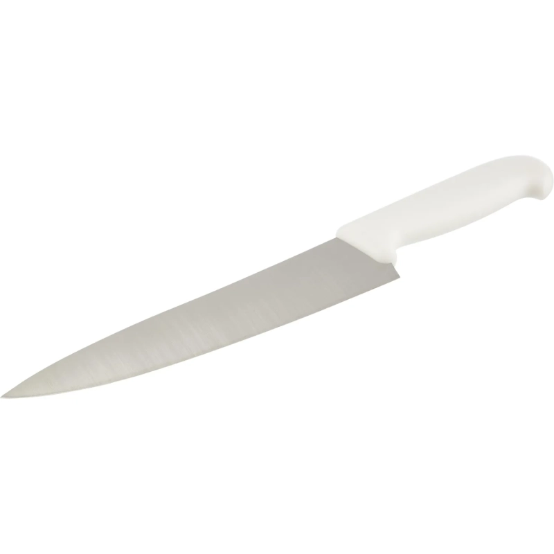 Нож поварской лез 254 мм  толщ 2 мм  3Cr13 белая пластиковая ручка