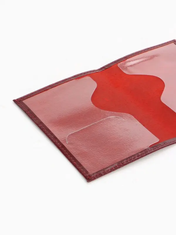 Обложка для паспорта, тиснение фольгой, гладкая, бордовая