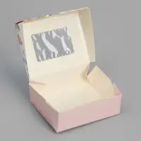 Кондитерская упаковка, коробка с ламинацией «Цветы», 10 х 8 х 3.5 см